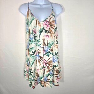 Slip Dress Summer Floral Flowy Ruffle Strappy Sleeveless Beach Open Back Mini